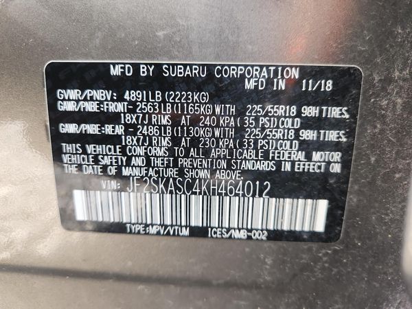 2019 SUBARU FORESTER