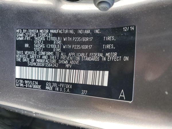 2015 TOYOTA SIENNA