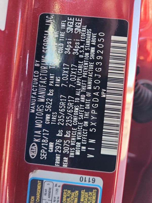 2018 KIA SORENTO L, LX