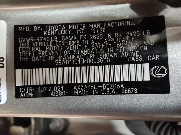 2021 LEXUS ES