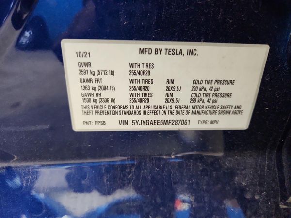 2021 TESLA MODEL Y