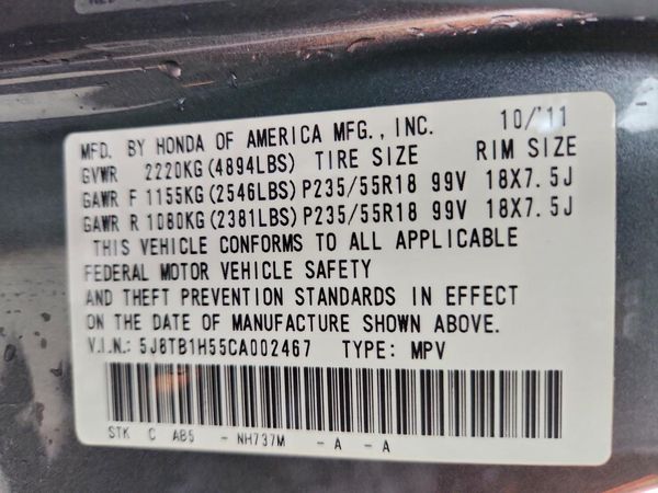 2012 ACURA RDX Technology Package