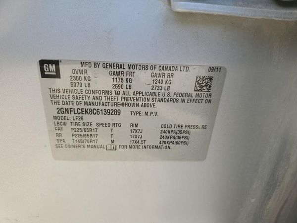 2012 CHEVROLET EQUINOX LS — VINS