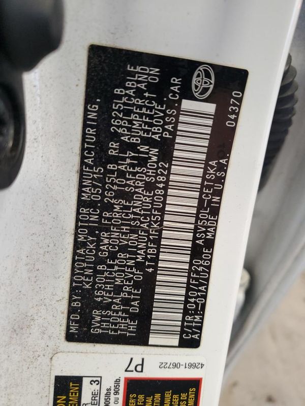 2015 TOYOTA CAMRY
