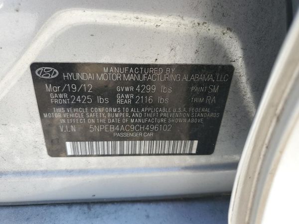 2012 HYUNDAI SONATA Middle-low level