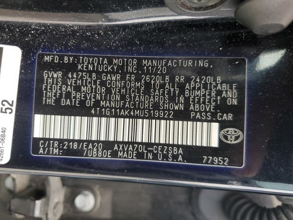 2021 TOYOTA CAMRY SE