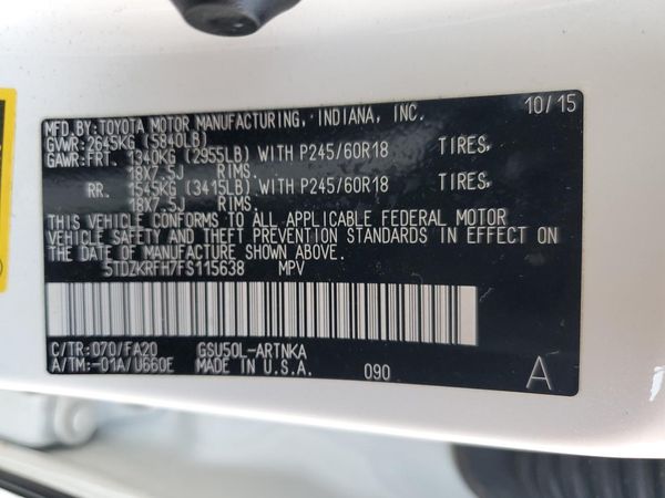 2015 TOYOTA HIGHLANDER