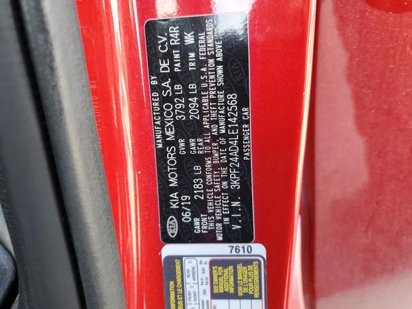 2020 KIA FORTE FE, LXS