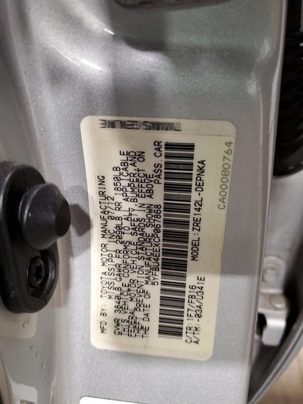 2012 TOYOTA COROLLA