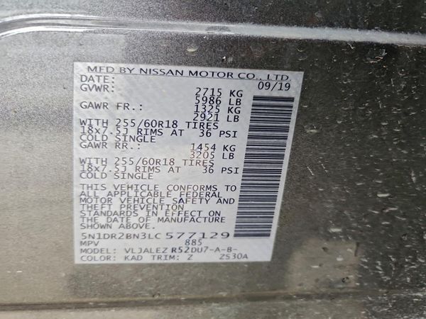 2020 NISSAN PATHFINDER SV
