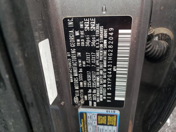 2017 KIA SORENTO L, LX — VINS