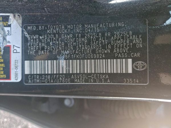 2015 TOYOTA CAMRY