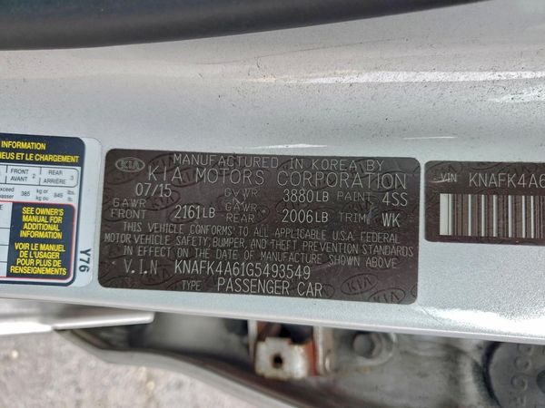 2016 KIA FORTE GL (Middle-Low Grade)