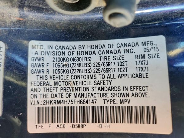 2015 HONDA CRV EX-L