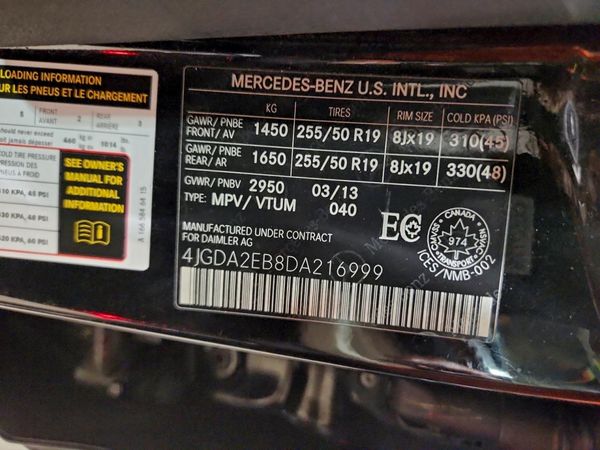 2013 MERCEDES-BENZ ML ML350 BLUETEC 4-MATIC