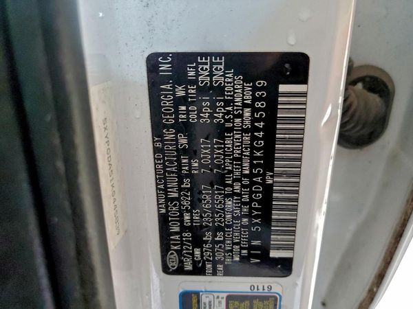 2019 KIA SORENTO L, LX, S