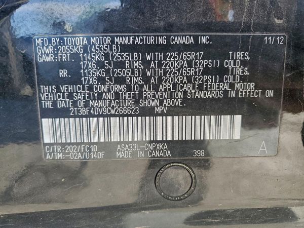 2012 TOYOTA RAV4 Standard