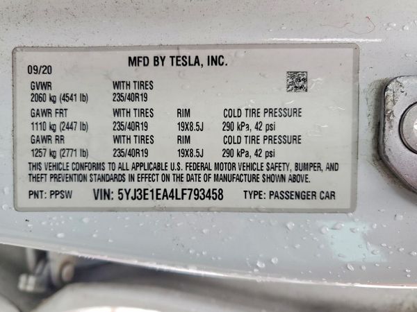 2020 TESLA MODEL 3