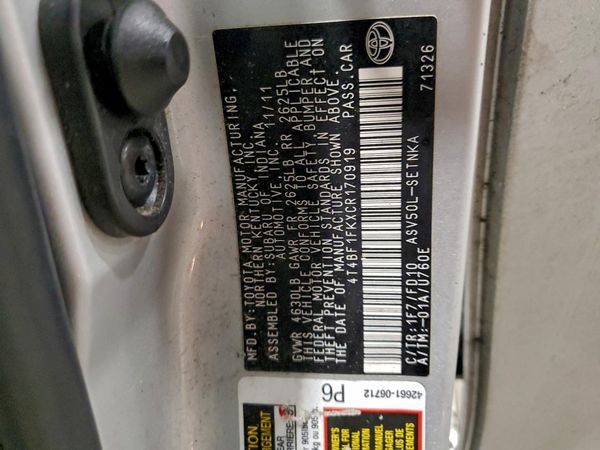 2012 TOYOTA CAMRY