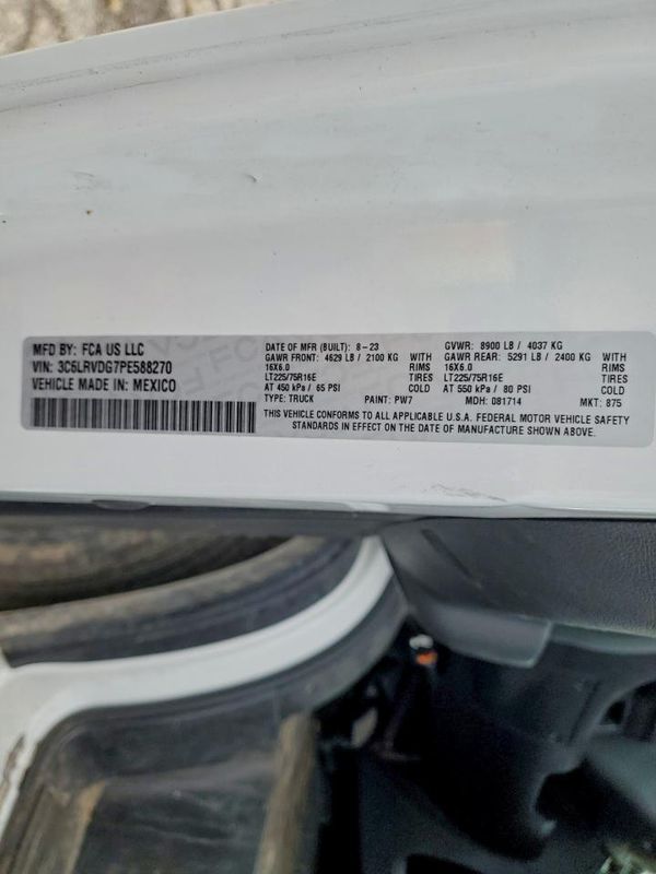 2023 RAM PROMASTER 2500 High Roof — VINS