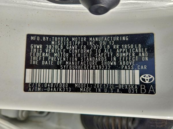 2014 TOYOTA COROLLA