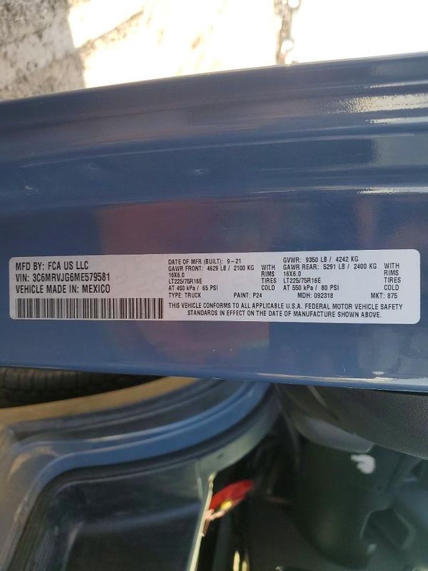2021 RAM PROMASTER C/V HR 159 EXT