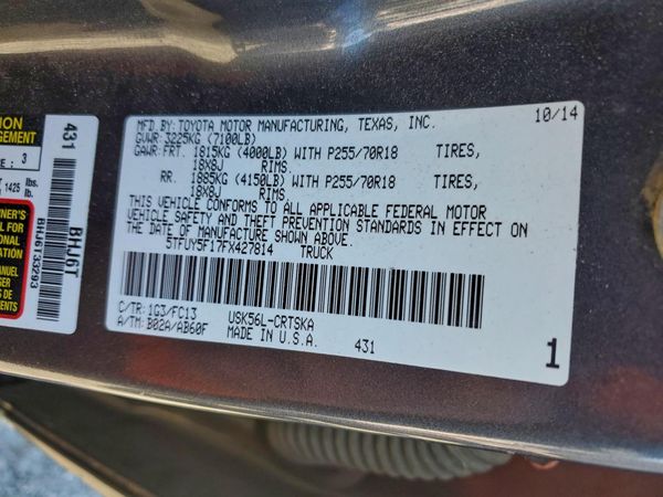 2015 TOYOTA TUNDRA SR5 Grade
