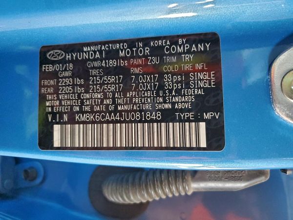 2018 HYUNDAI KONA SEL with Tech Pkg