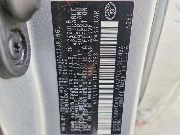 2022 TOYOTA CAMRY LE