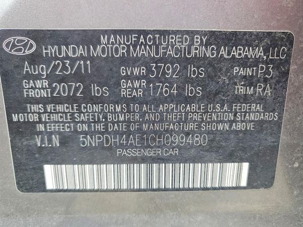 2012 HYUNDAI ELANTRA GLS(Middle grade)