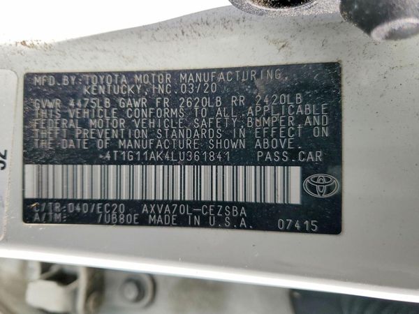2020 TOYOTA CAMRY