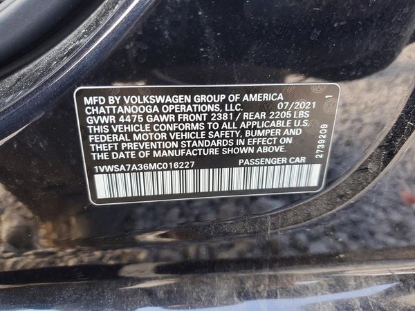 2021 VOLKSWAGEN PASSAT