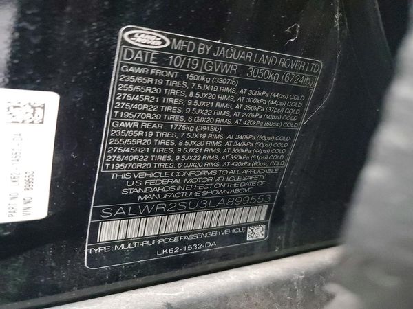 2020 LAND ROVER RANGE ROVER SPORT HSE