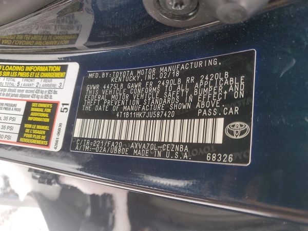 2018 TOYOTA CAMRY