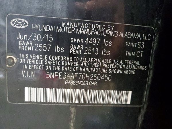 2016 HYUNDAI SONATA