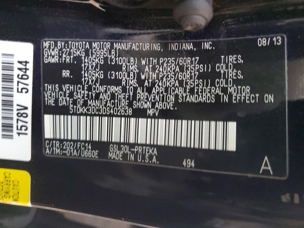 2013 TOYOTA SIENNA