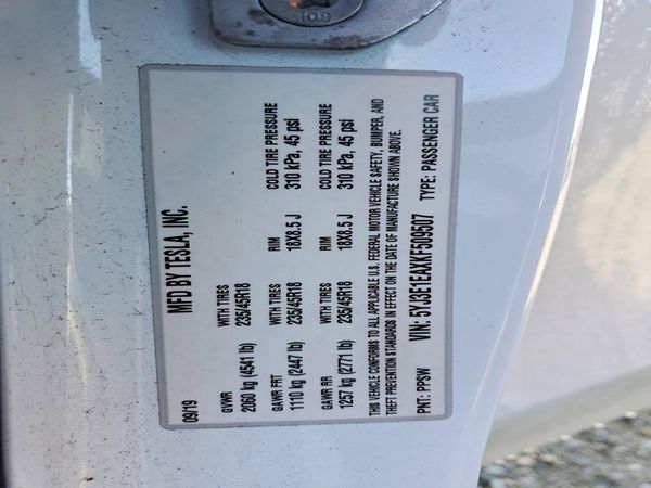 2019 TESLA MODEL 3